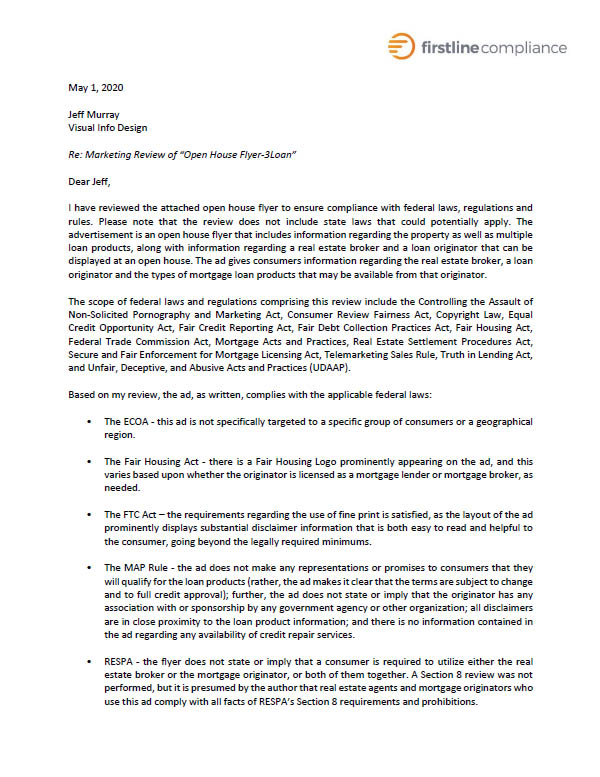 Mortgage Open House Flyer - Compliance Standards