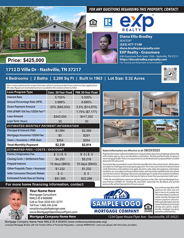 Mortgage Open House Flyer - 2 loan