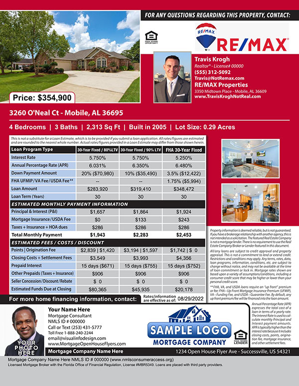 Mortgage Open House Flyer - Financing Options